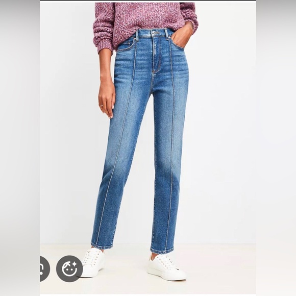LOFT Denim - NWOT Ann Taylor LOFT High Rise Pintucked Blue Medium Wash Jeans Size 4 or 27